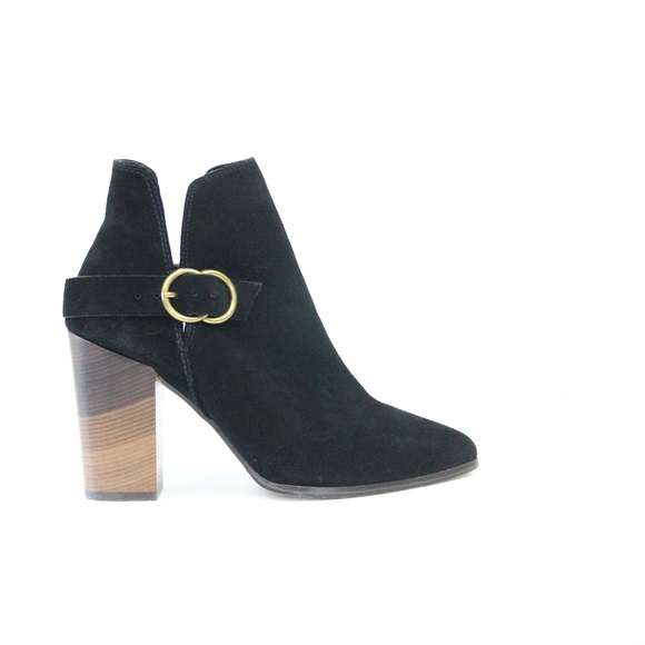 Aldo Black Suede Boots Women Ankle Bootie High Heel sz 7.5 Kendall - Picture 1 of 12